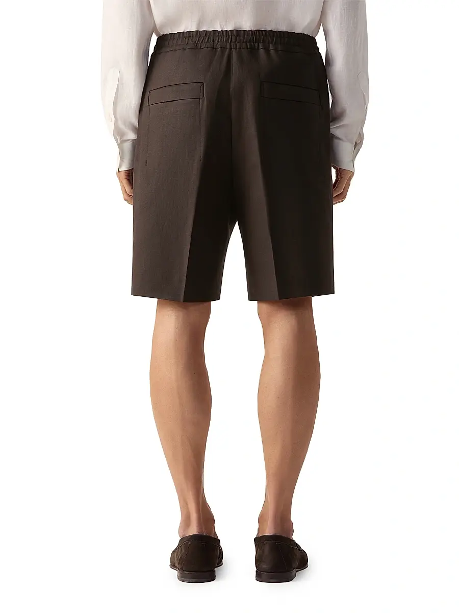 Zegna Men's Oasi Lino Shorts | Thumbnail 4