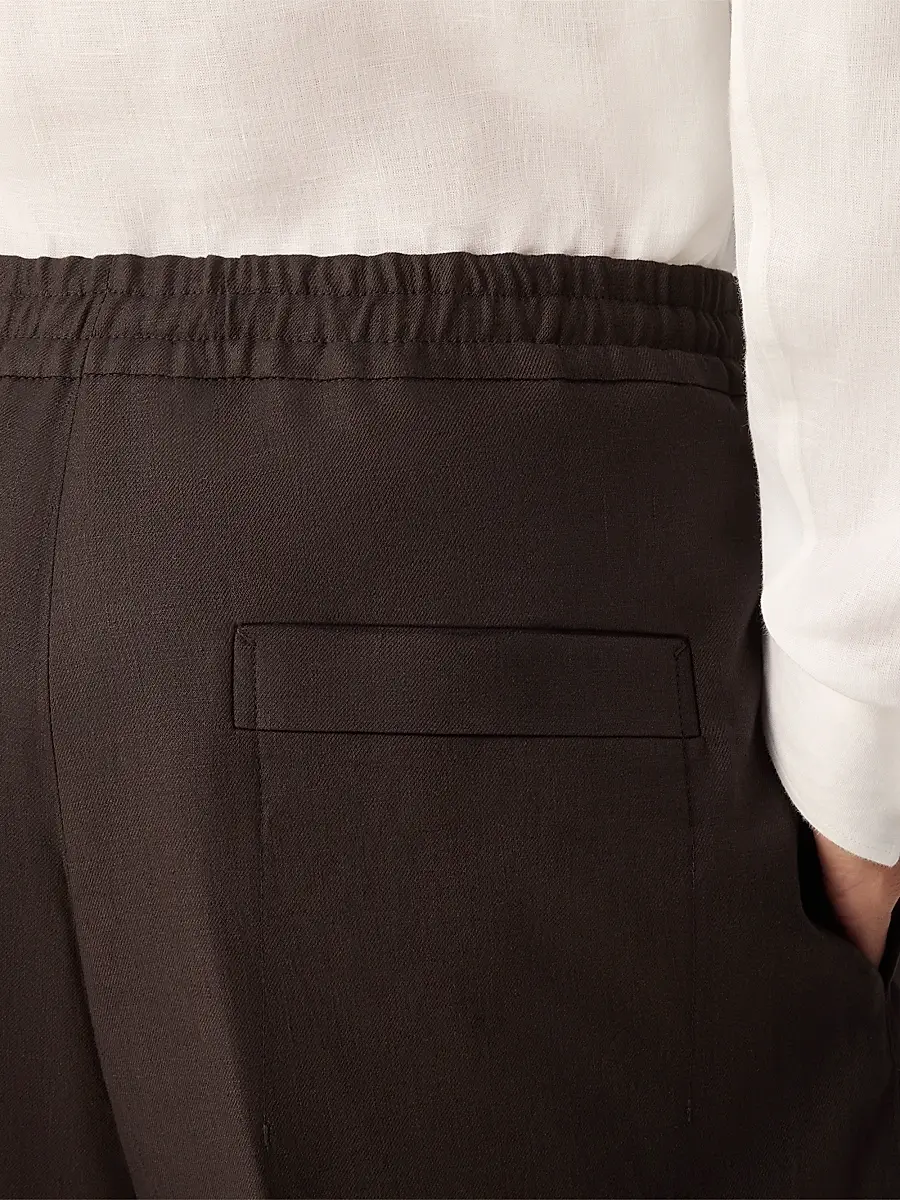 Zegna Men's Oasi Lino Shorts | Thumbnail 5