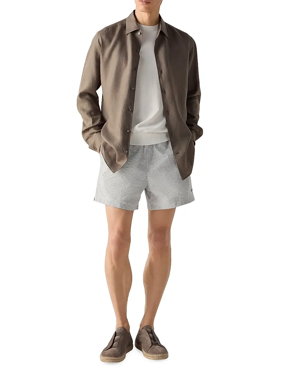 Zegna Men's Striped Swim Trunks | Thumbnail 4
