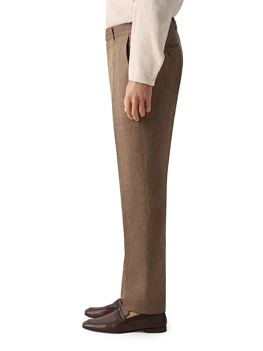 Zegna Men's Oasi Lino Pants | Thumbnail 4 Zegna Men's Oasi Lino Pants | Thumbnail 4
