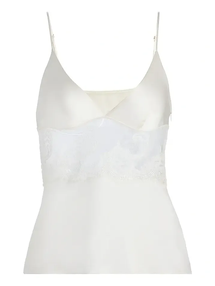 Women's Voltaire Lace-Embellished Silk Cami