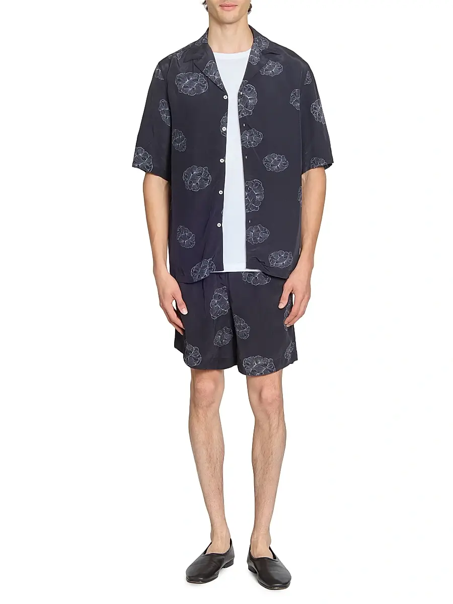OFFICINE GÉNÉRALE Men Fynn Crepe Cloud Lines Shorts | Thumbnail 2