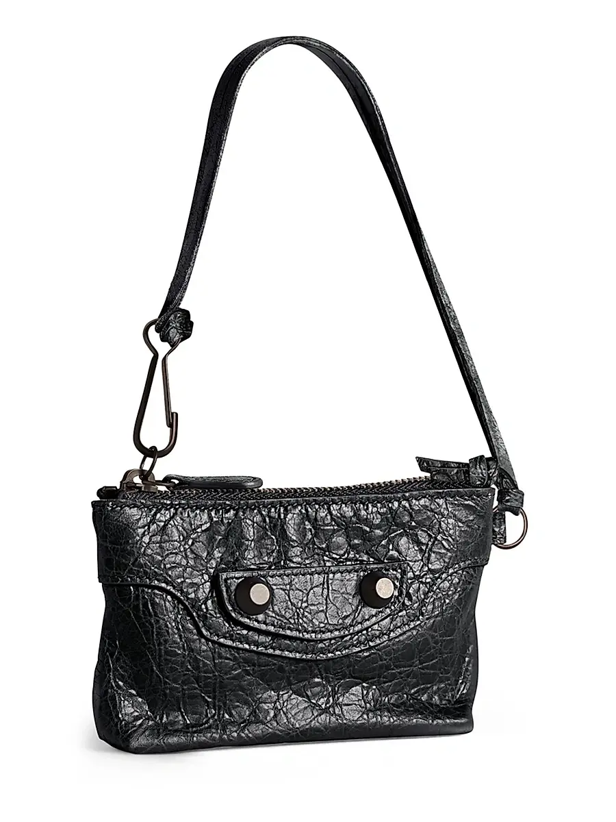 Balenciaga Women's Le City Zipped Pouch Charm - Black | Thumbnail 3
