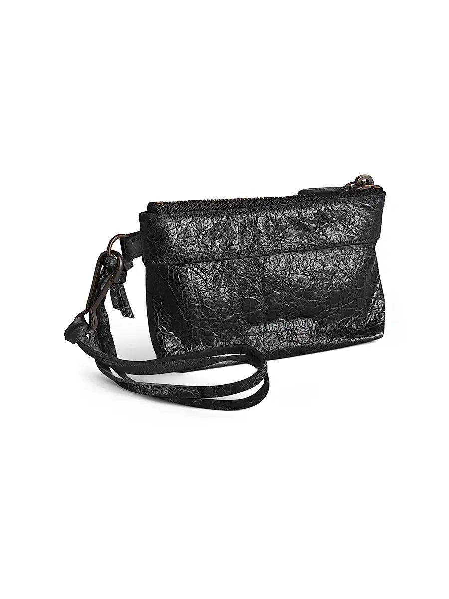 Balenciaga Women's Le City Zipped Pouch Charm - Black | Thumbnail 4