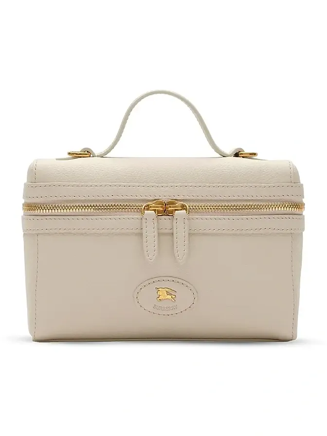 Women's Bloomsbury Check-Lined Leather Vanity Case