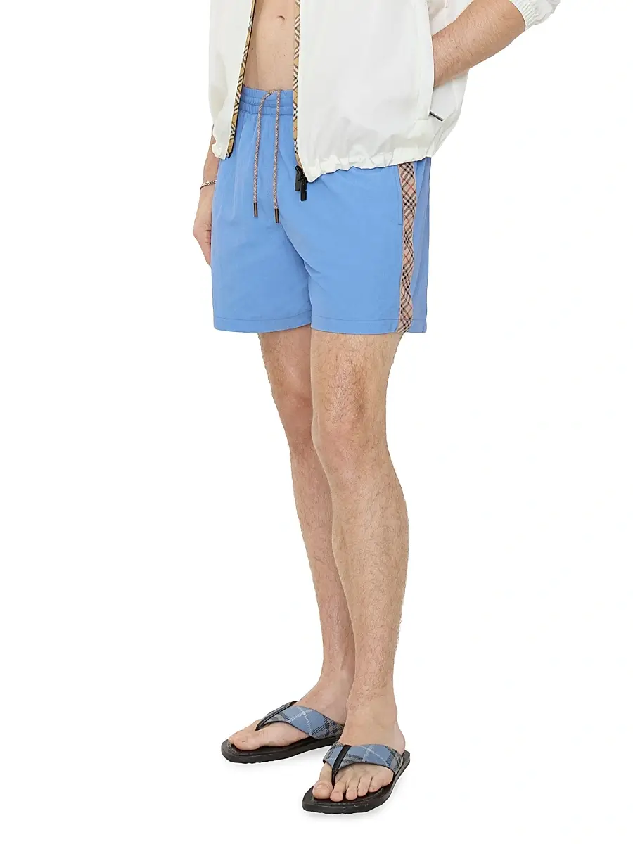 Burberry Men's Seb Check-Trim Swim Shorts | Thumbnail 2