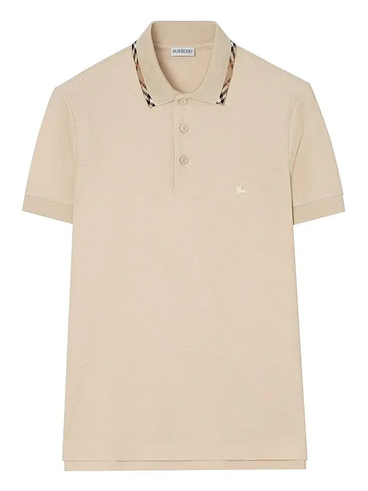 Burberry Men's Check-Trim Cotton Polo Shirt