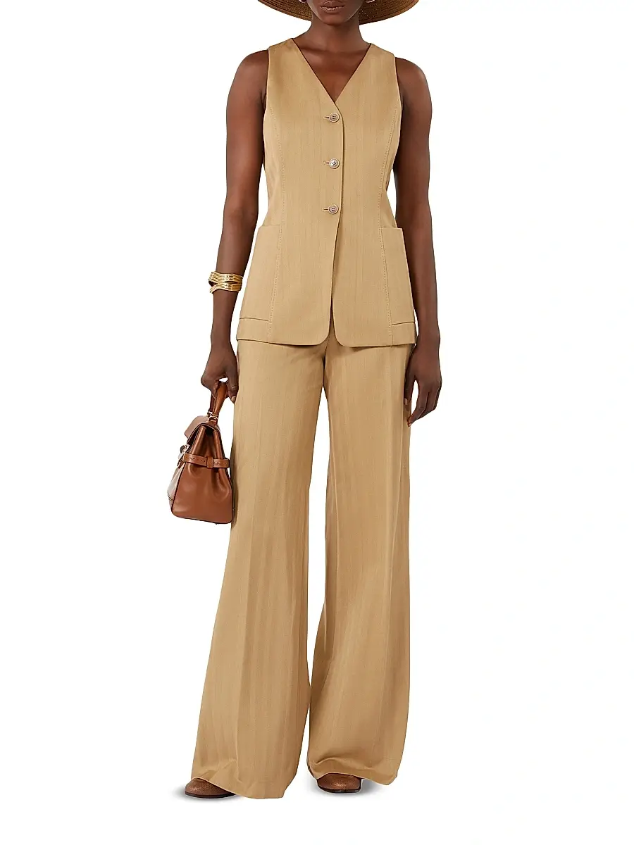 Max Mara Women's Pinstripe Jacquard Jersey Gilet | Thumbnail 2