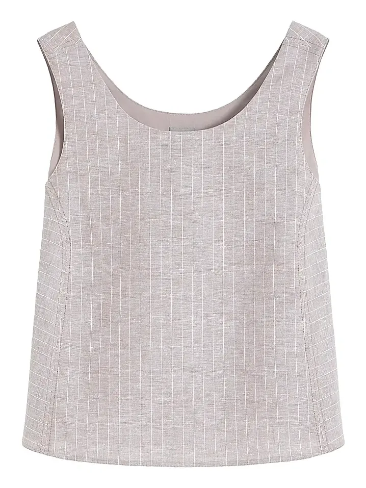 Women's Flared Cotton and Linen Canvas Top