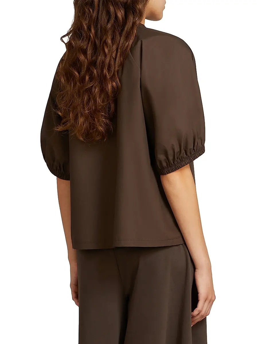 MM Max Mara Women's Jersey and Cotton Poplin T-Shirt | Thumbnail 3 MM Max Mara Women's Jersey and Cotton Poplin T-Shirt | Thumbnail 3