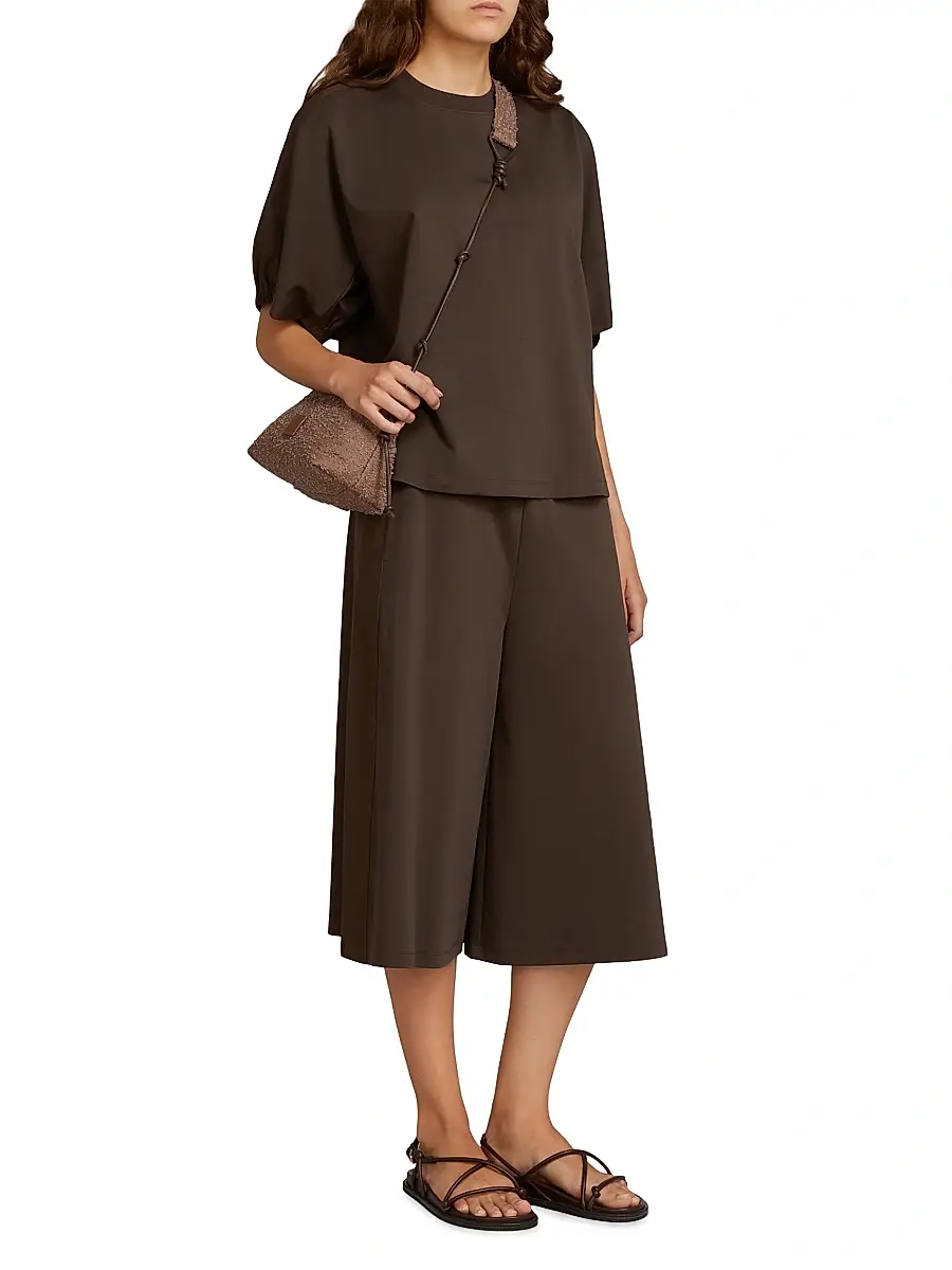 MM Max Mara Women's Jersey and Cotton Poplin T-Shirt | Thumbnail 4 MM Max Mara Women's Jersey and Cotton Poplin T-Shirt | Thumbnail 4