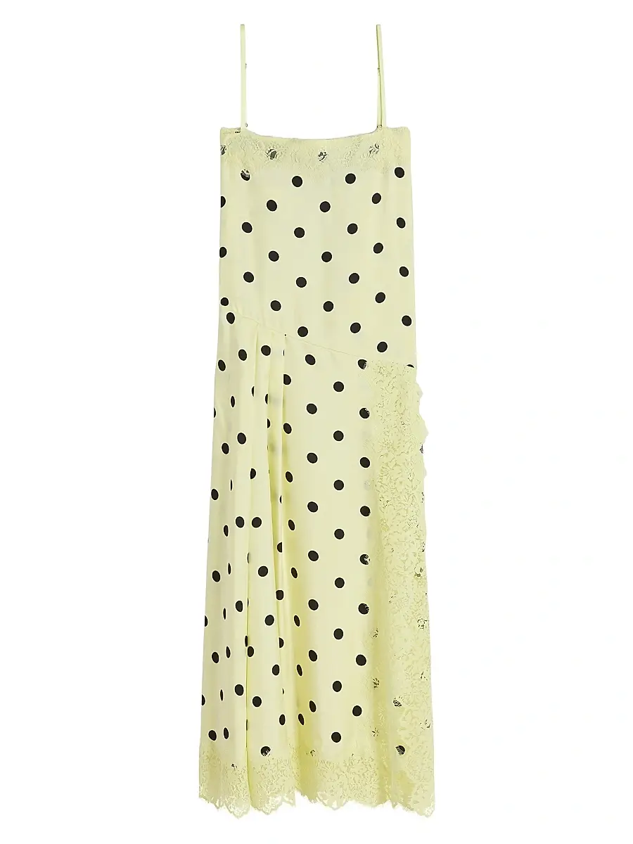 Women's Lace Detail Long Dress - Lemon Women's Lace Detail Long Dress - Lemon
