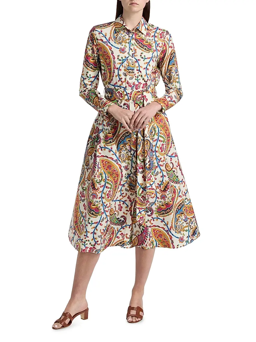 Etro Women's Paisley Print Cotton Shirtdress | Thumbnail 2 Etro Women's Paisley Print Cotton Shirtdress | Thumbnail 2