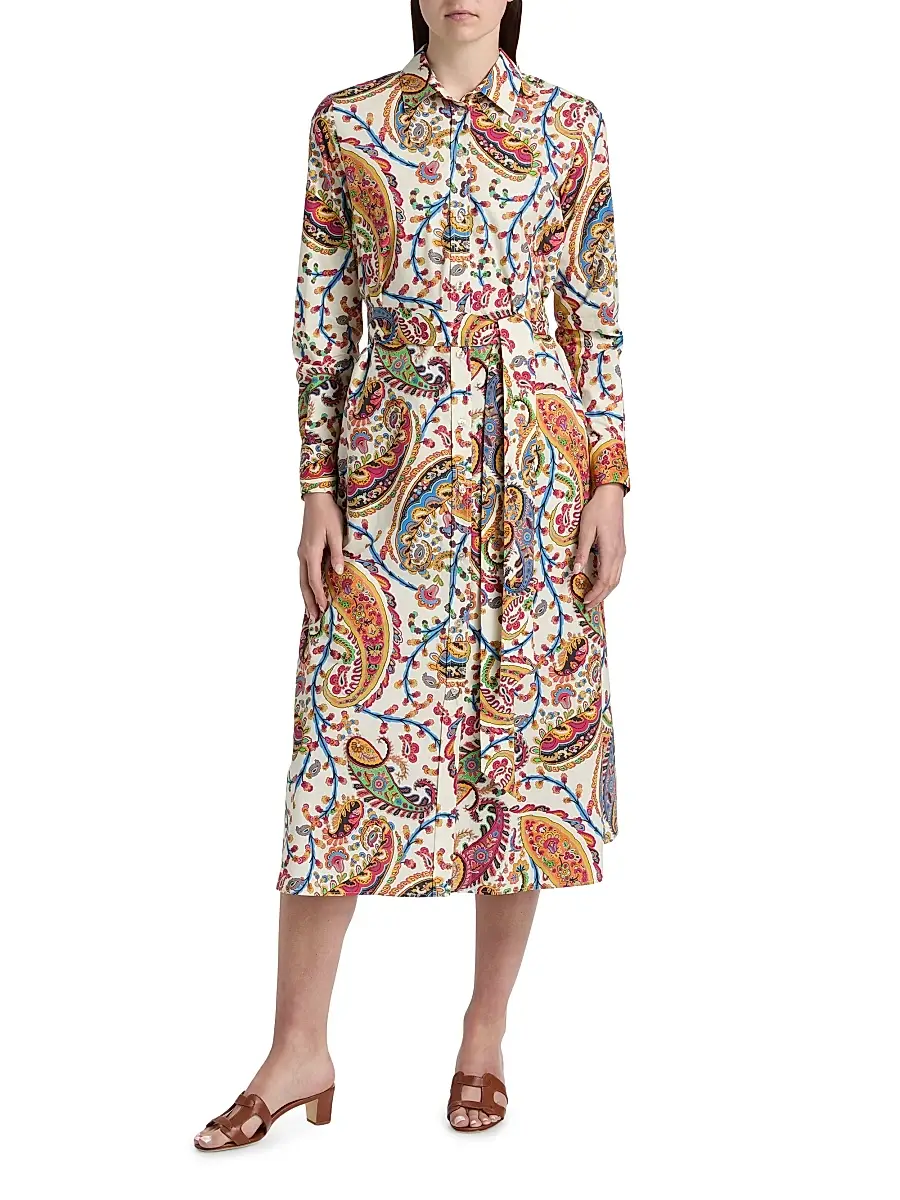 Etro Women's Paisley Print Cotton Shirtdress | Thumbnail 3 Etro Women's Paisley Print Cotton Shirtdress | Thumbnail 3