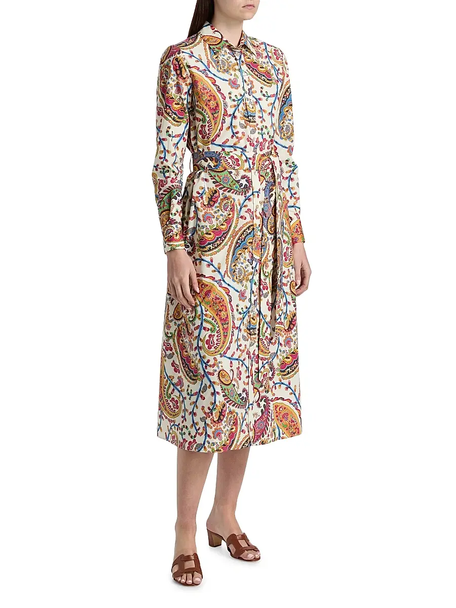 Etro Women's Paisley Print Cotton Shirtdress | Thumbnail 4 Etro Women's Paisley Print Cotton Shirtdress | Thumbnail 4