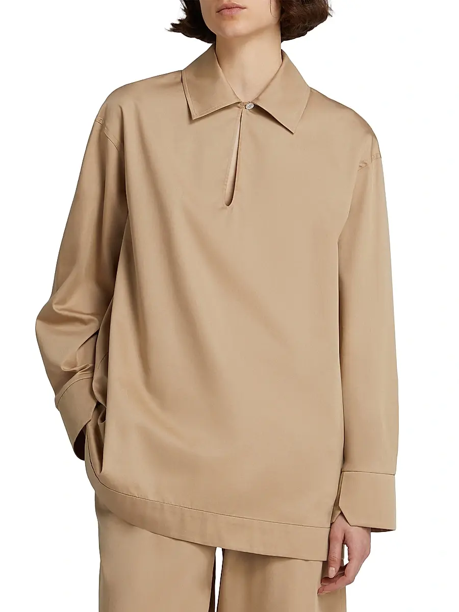 MM Max Mara Women's Cotton Satin Shirt | Thumbnail 3