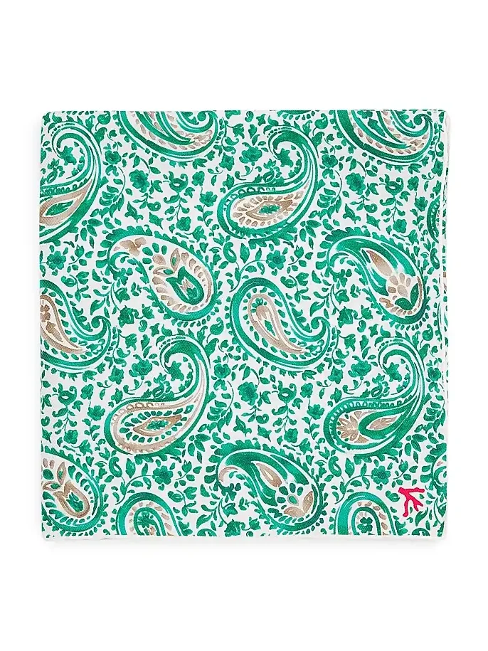 Isaia Men's Floral Paisley Silk Pocket Square