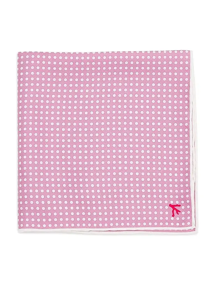 Men's Pin Dot Silk Pocket Square