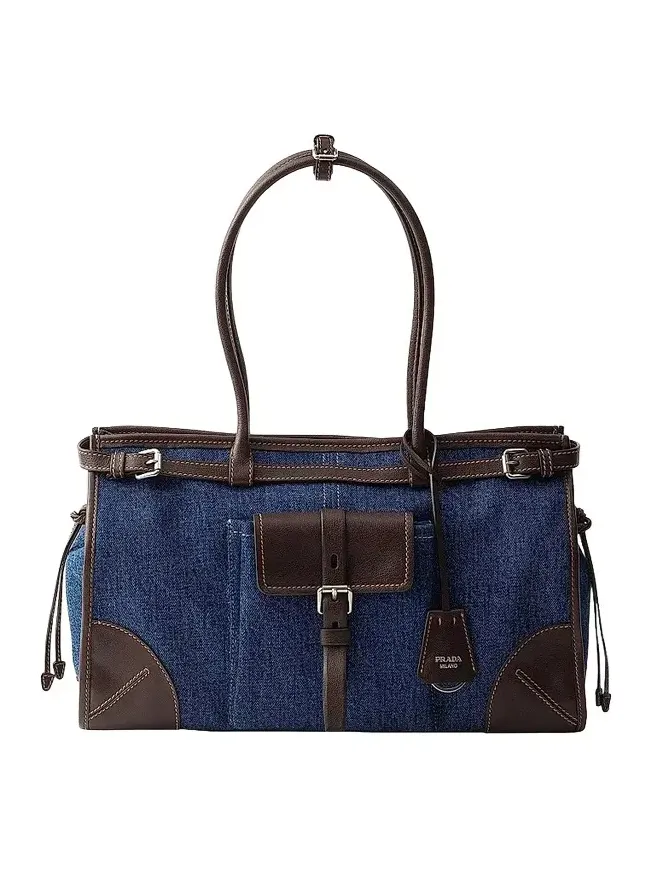 Women's Bonnie Large Denim and Leather Top Handle Bag