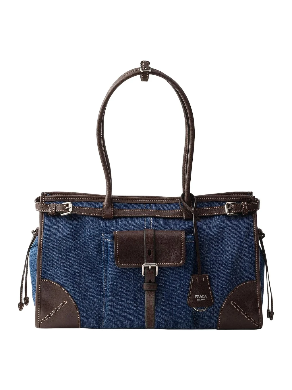Women's Bonnie Large Denim and Leather Top Handle Bag Women's Bonnie Large Denim and Leather Top Handle Bag