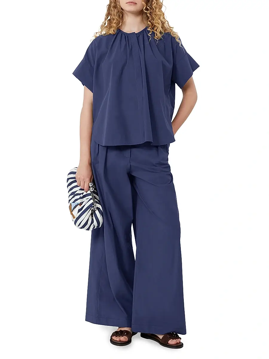 Weekend Max Mara Women's Wide Leg Cotton Poplin Trousers | Thumbnail 2 Weekend Max Mara Women's Wide Leg Cotton Poplin Trousers | Thumbnail 2