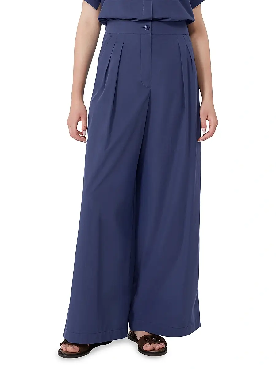 Weekend Max Mara Women's Wide Leg Cotton Poplin Trousers | Thumbnail 3 Weekend Max Mara Women's Wide Leg Cotton Poplin Trousers | Thumbnail 3