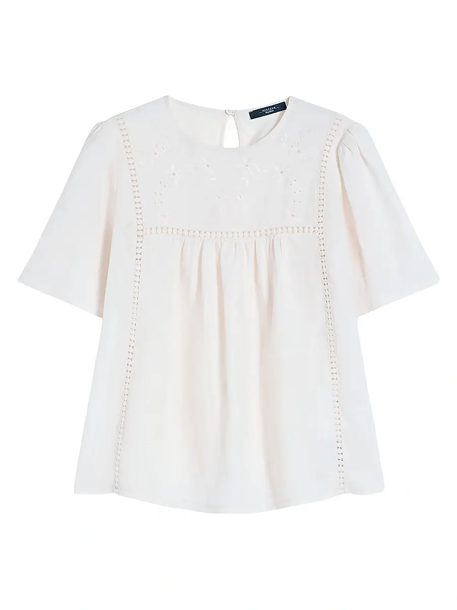 Weekend Max Mara Women's Linen Canvas and Stretch Jersey Top | Image 1 Weekend Max Mara Women's Linen Canvas and Stretch Jersey Top | Image 1