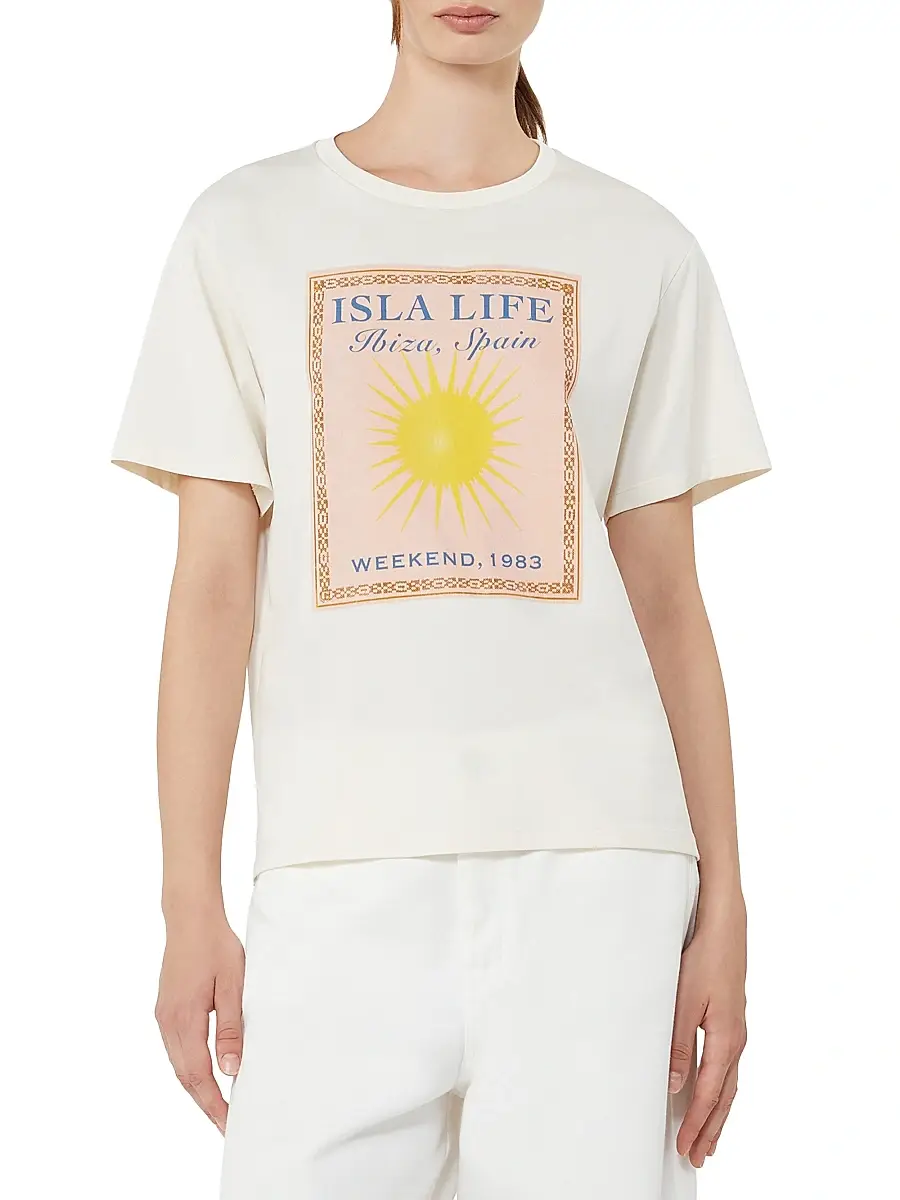 Weekend Max Mara Women's Cotton Jersey T-Shirt - Ecru | Thumbnail 3