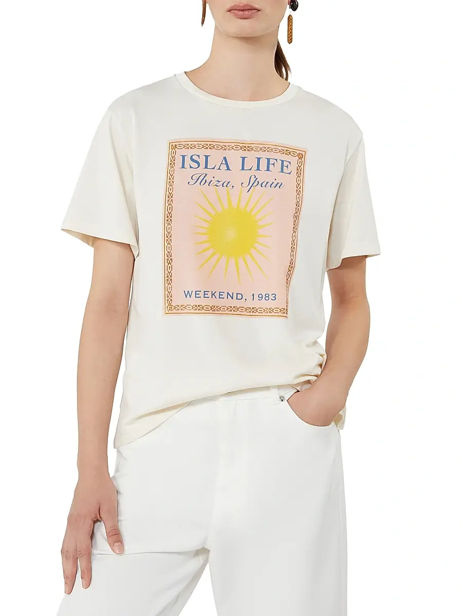 Weekend Max Mara Women's Cotton Jersey T-Shirt - Ecru | Thumbnail 5