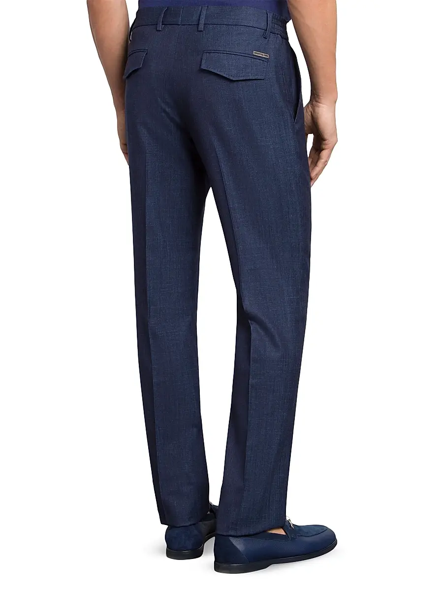 Stefano Ricci Men's Wool and Silk Blend Trousers | Thumbnail 3