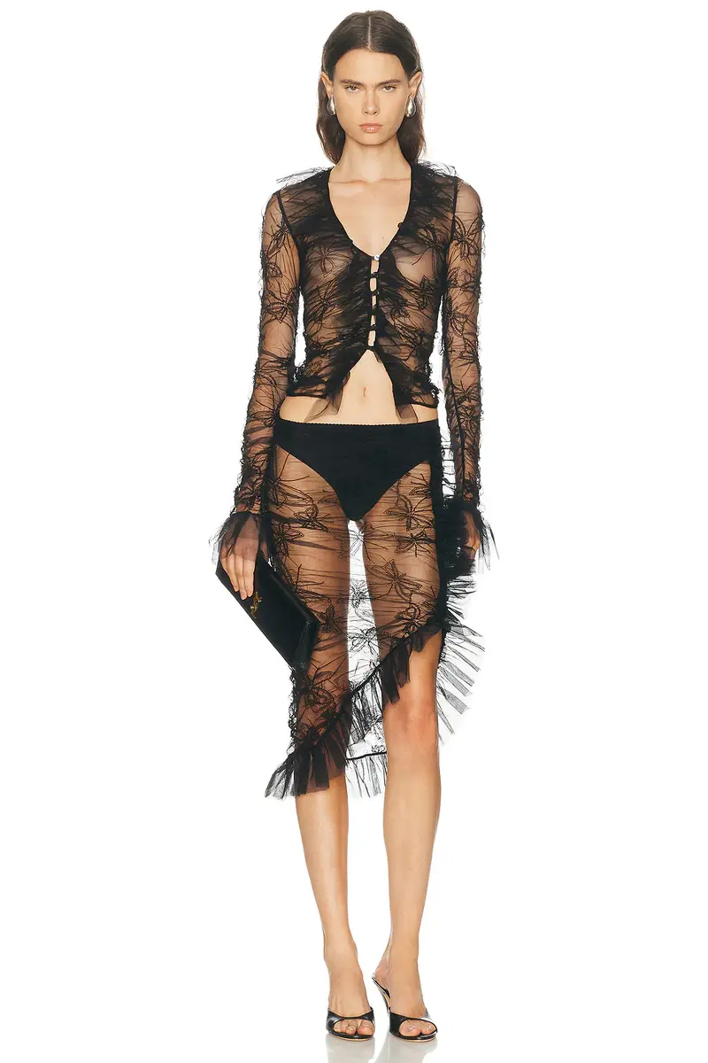BLUMARINE Net Sheer Skirt | Thumbnail 5 BLUMARINE Net Sheer Skirt | Thumbnail 5