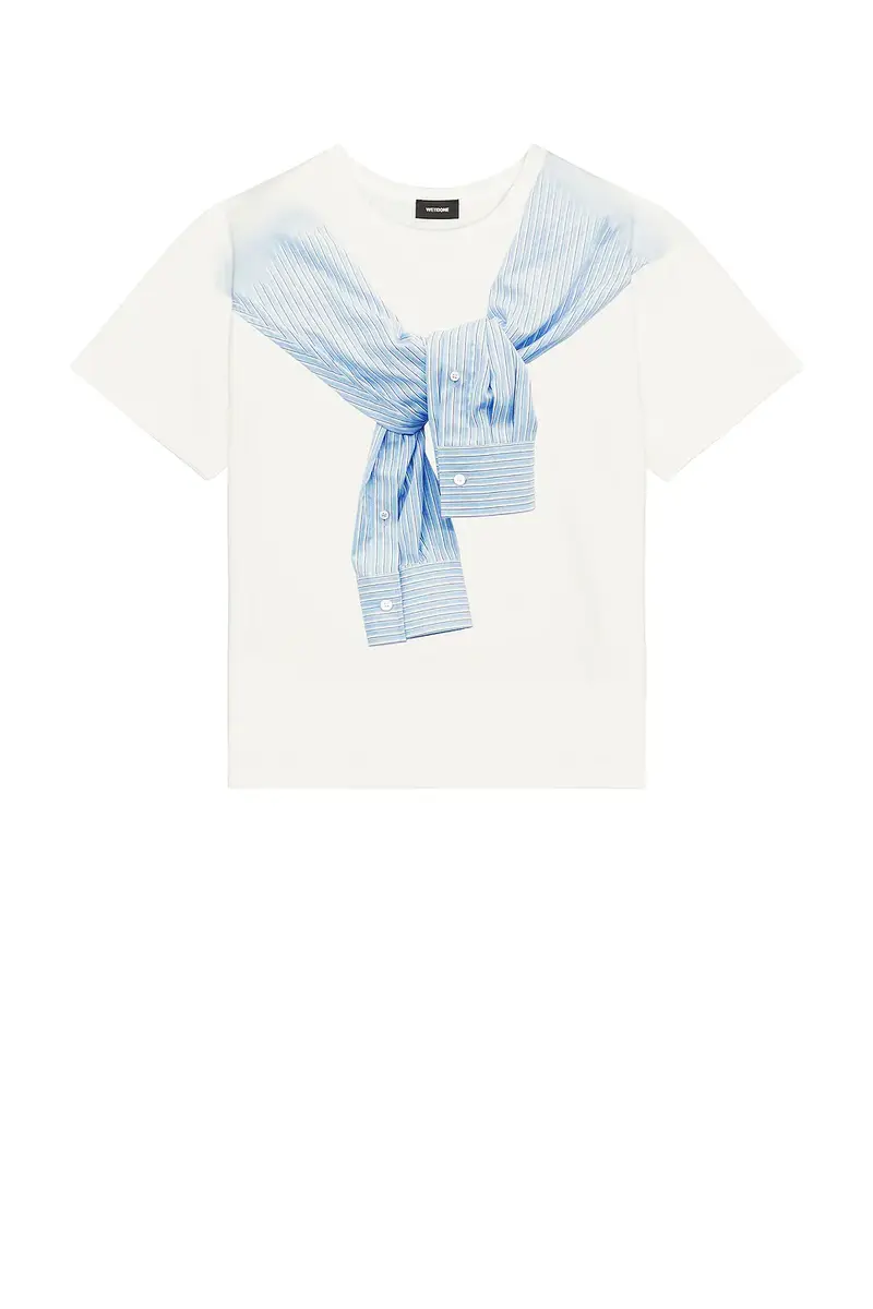 WE11DONE Trompe-L'Oeil Tied Up T-Shirt | Thumbnail 4