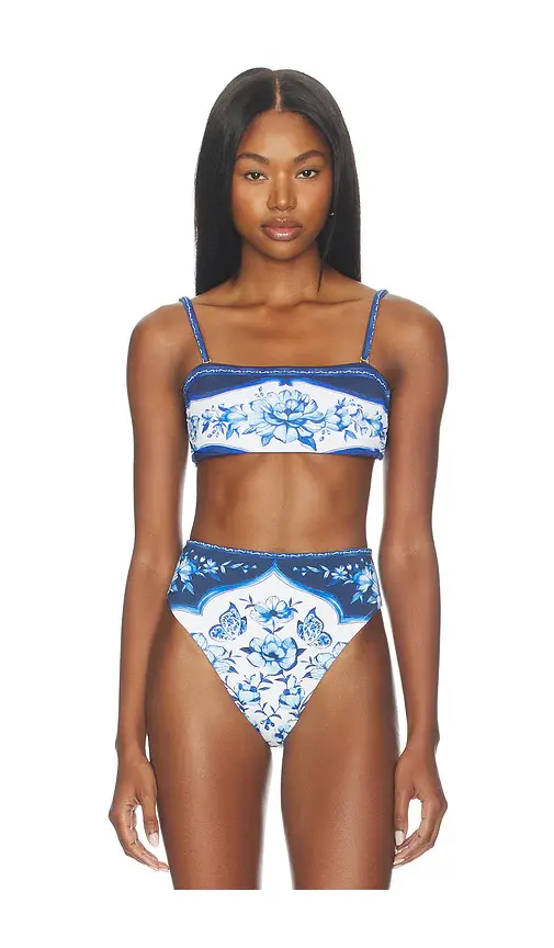 Farm Rio Porcelain Garden Bandeau Bikini Top | Thumbnail 2 Farm Rio Porcelain Garden Bandeau Bikini Top | Thumbnail 2