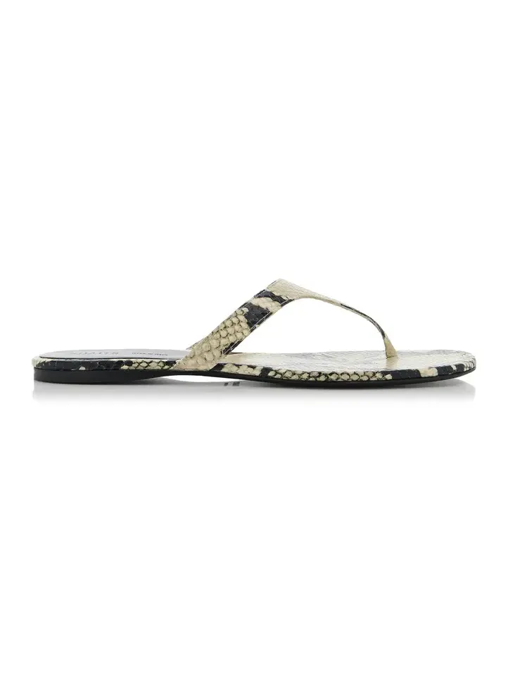 Khaite Archer Python-Embossed Leather Sandals