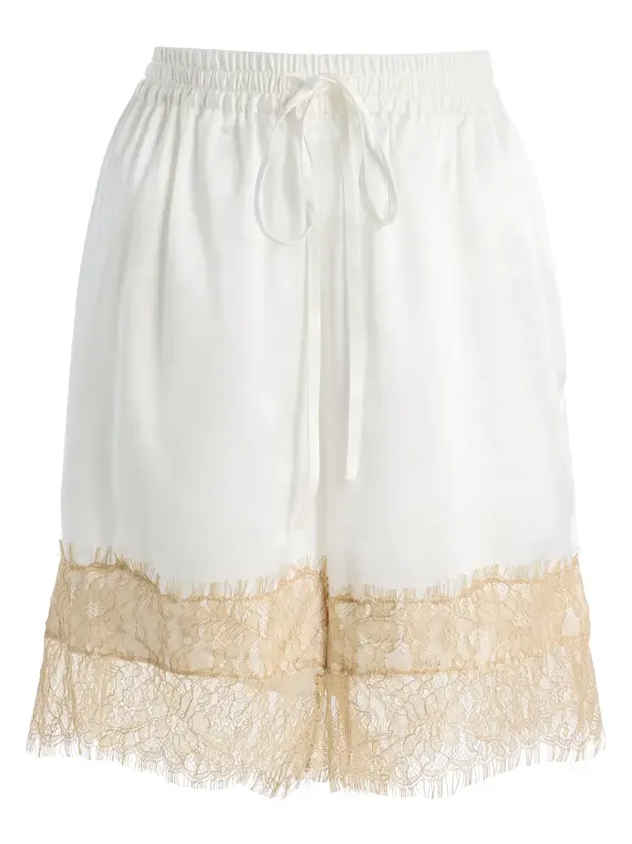 Exclusive Whisper Lace-Trimmed Silk-Blend Shorts Exclusive Whisper Lace-Trimmed Silk-Blend Shorts