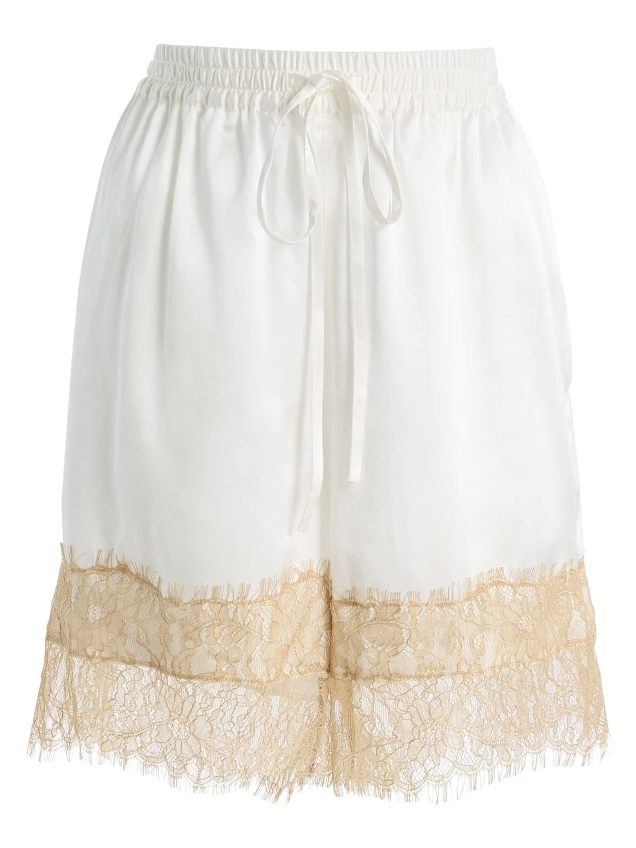 Third Form Exclusive Whisper Lace-Trimmed Silk-Blend Shorts