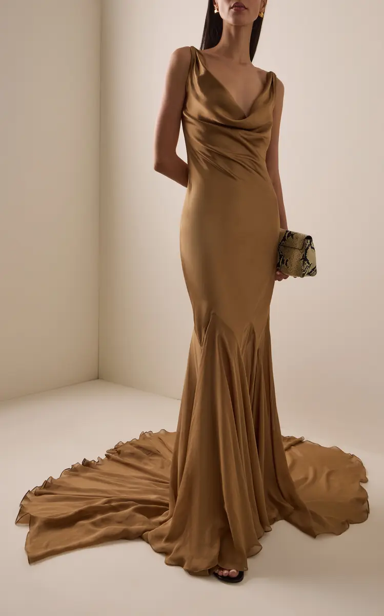 DEME Exclusive The Colleen Cowl-Neck Chiffon Gown | Thumbnail 2 DEME Exclusive The Colleen Cowl-Neck Chiffon Gown | Thumbnail 2
