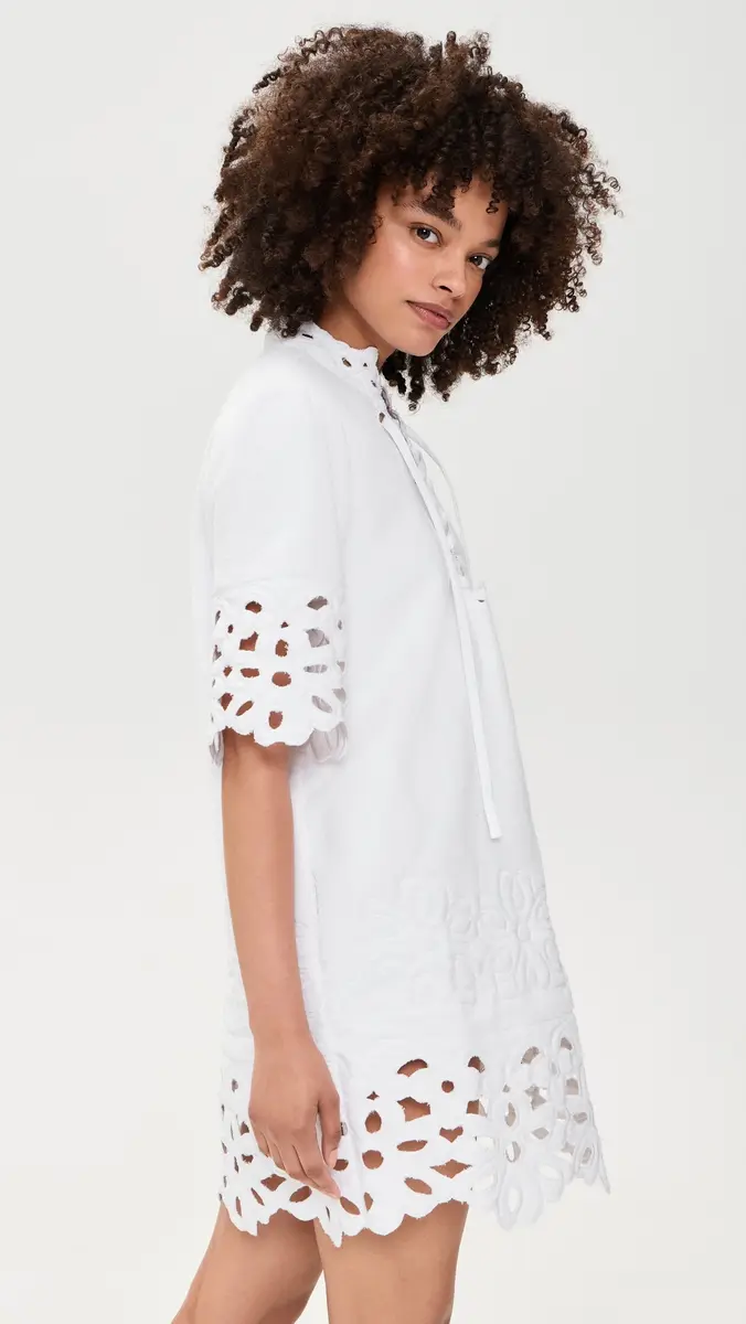 Sea Leila Eyelet Tunic Coverup Dress White | Thumbnail 4 Sea Leila Eyelet Tunic Coverup Dress White | Thumbnail 4