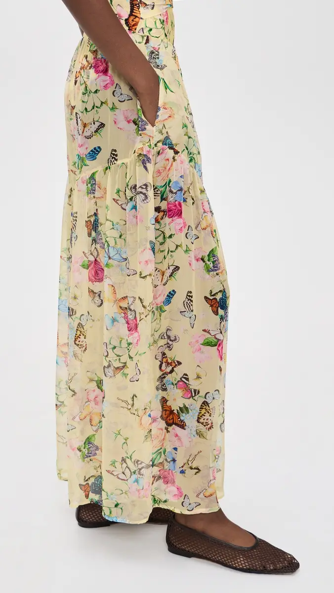 L'AGENCE Garden Butterflies Sharon Sheer Wide Leg Pants Multi | Thumbnail 4 L'AGENCE Garden Butterflies Sharon Sheer Wide Leg Pants Multi | Thumbnail 4