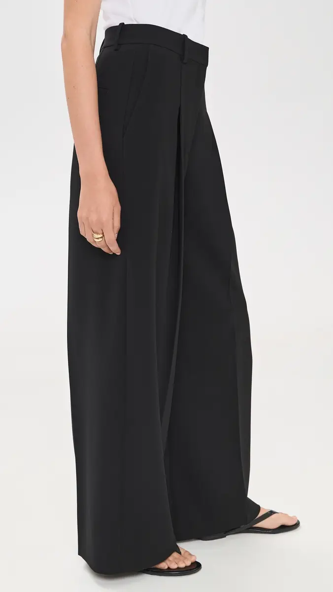 Theory Wide Pleat Trousers Black | Thumbnail 4 Theory Wide Pleat Trousers Black | Thumbnail 4