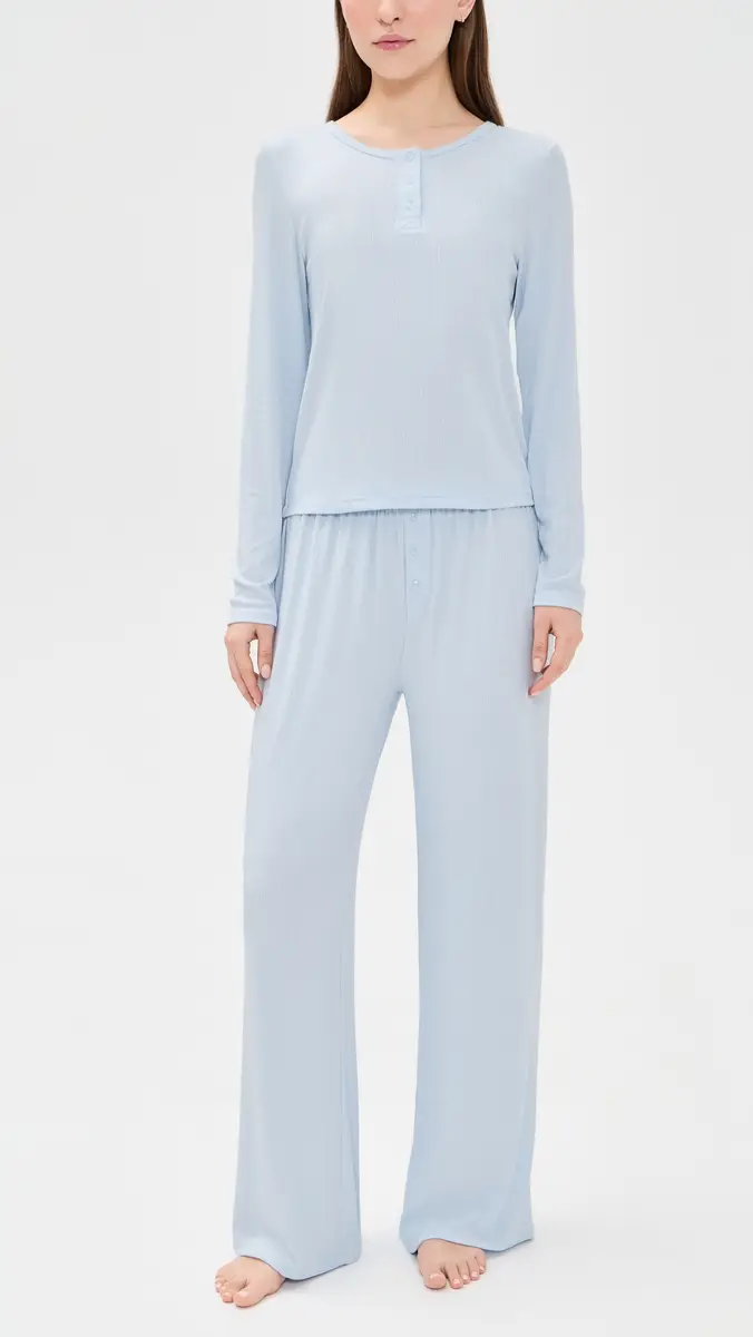 HONEYDEW Blissful Long Henley Pajama Set | Thumbnail 2 HONEYDEW Blissful Long Henley Pajama Set | Thumbnail 2