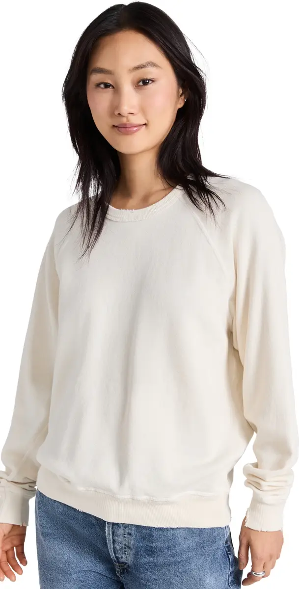 The Great. The College Sweatshirt Washed White | Image 1 The Great. The College Sweatshirt Washed White | Image 1