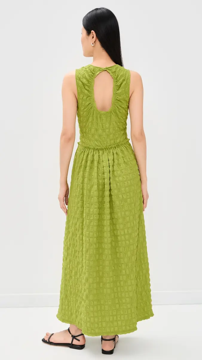 Proenza Schouler White Label Zoira Textured Maxi Dress Apple | Thumbnail 3 Proenza Schouler White Label Zoira Textured Maxi Dress Apple | Thumbnail 3