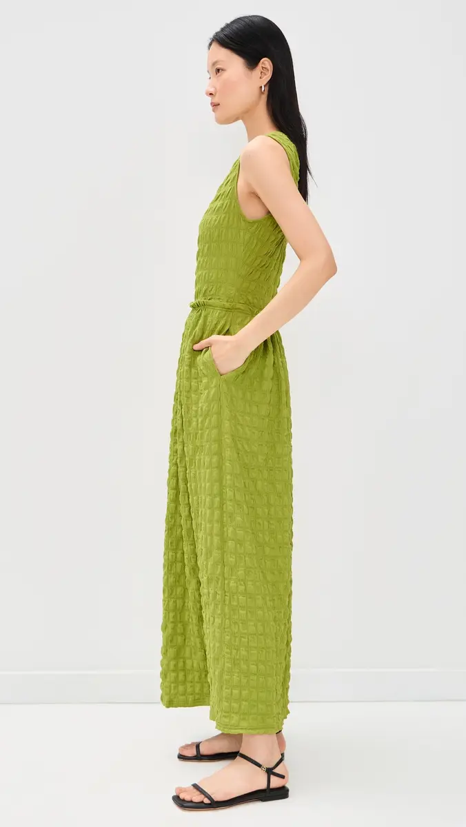 Proenza Schouler White Label Zoira Textured Maxi Dress Apple | Thumbnail 4 Proenza Schouler White Label Zoira Textured Maxi Dress Apple | Thumbnail 4