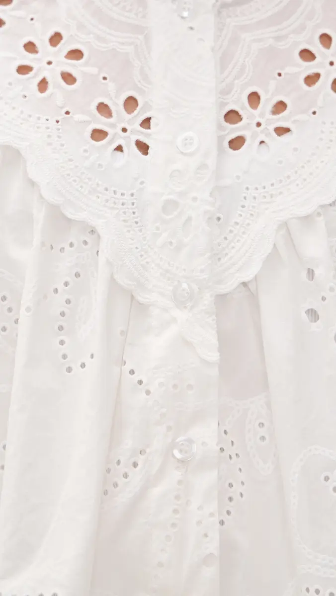 Bailey Rose Eyelet ong Sleeve Blouse Off White | Thumbnail 6