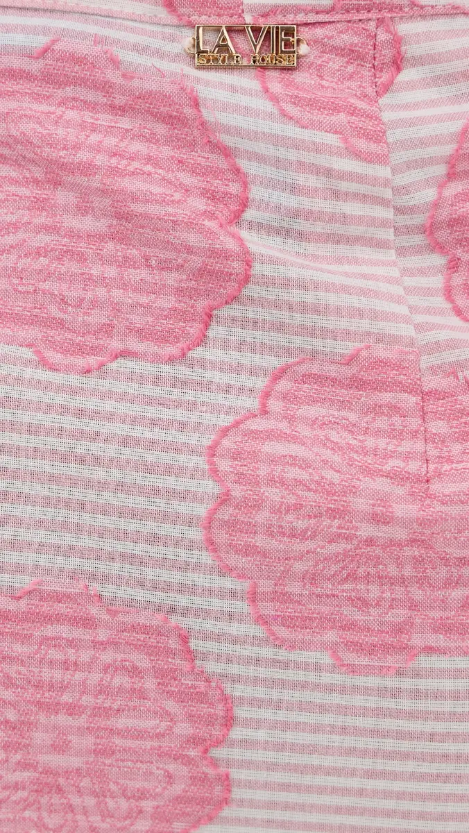 La Vie Style House Mod Flower Pink Mini Wrap Skirt Pink One Size | Thumbnail 6 La Vie Style House Mod Flower Pink Mini Wrap Skirt Pink One Size | Thumbnail 6