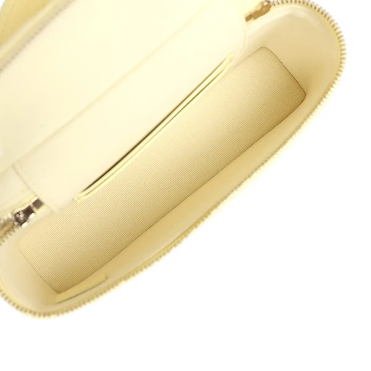 Chanel Chanel Top Handle Long Vanity Case with Chain Light Yellow Caviar Light Gold Hardware | Thumbnail 8
