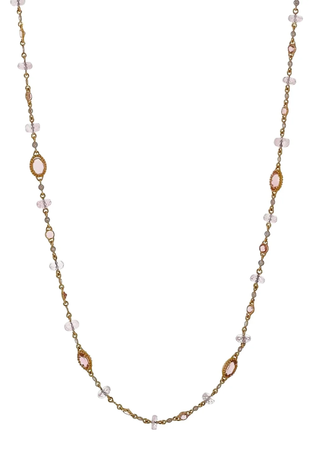 Morganite Pink Tourmaline Diamond Necklace Morganite Pink Tourmaline Diamond Necklace