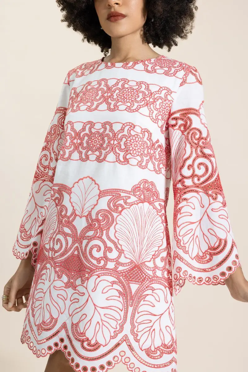 Borgo de Nor Stevie Dress - White Coral | Thumbnail 3
