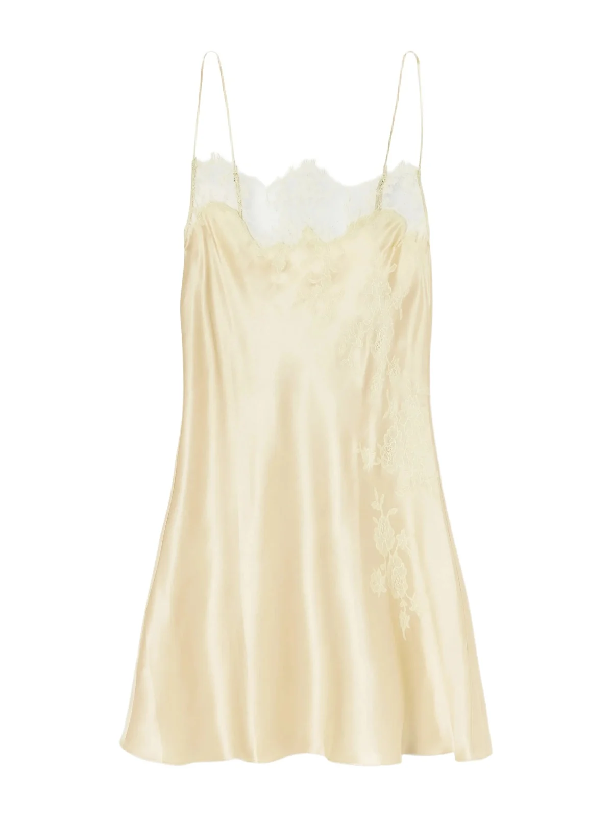 Lace-trimmed Silk-satin Slip